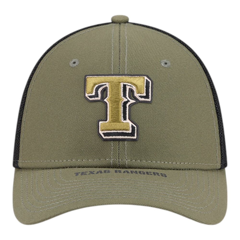 Texas Rangers Olive Green 2026 Armed Forces Day New Era 39THIRTY M-Crown Stretch Fit Hat