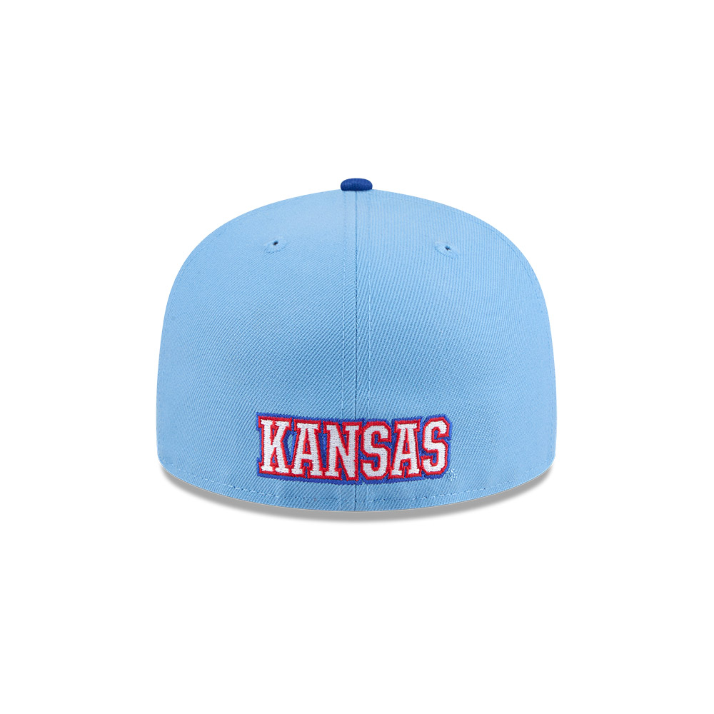 Kansas Jayhawks Sky Blue and Royal x Adidas New Era 59FIFTY Fitted Hat