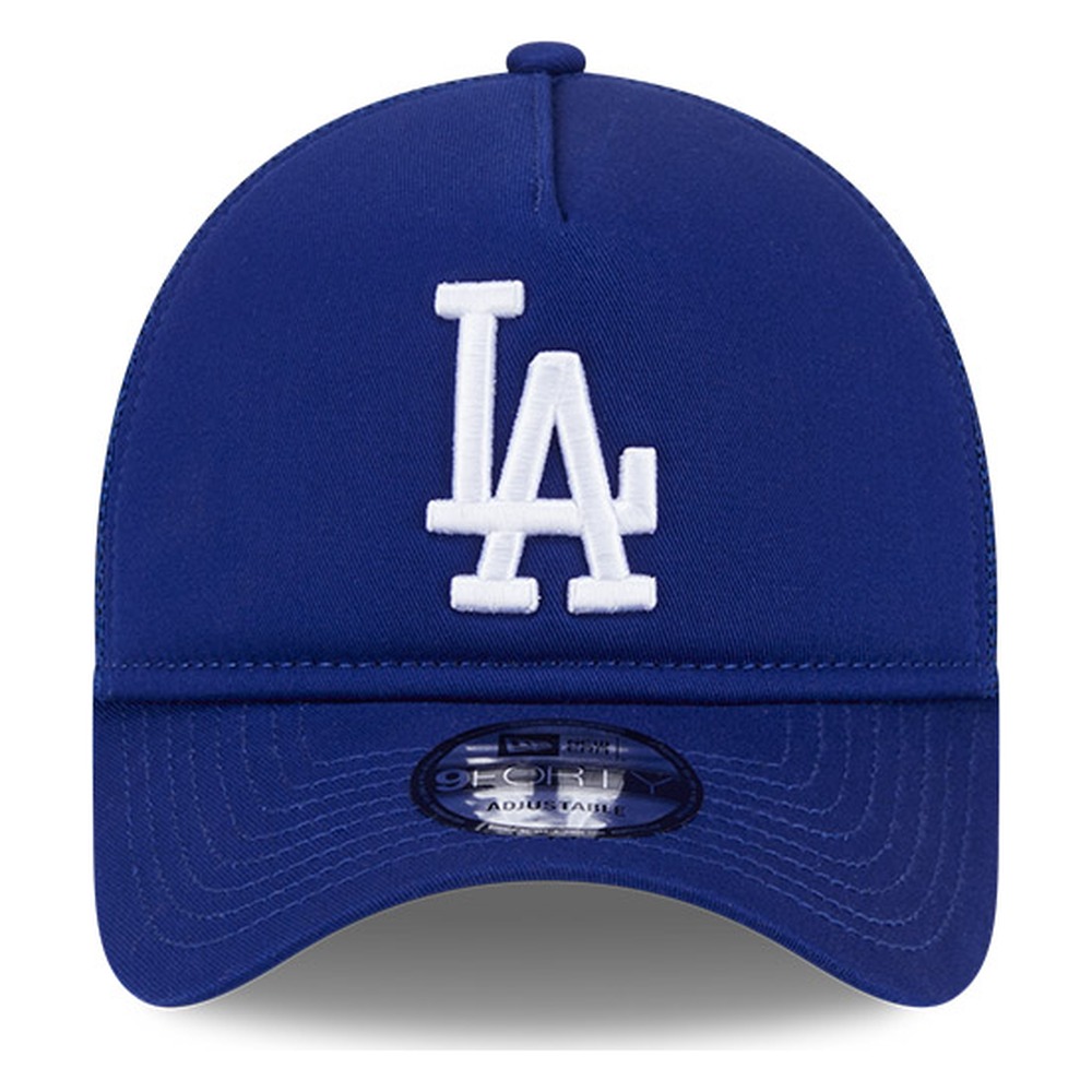 Los Angeles Dodgers Royal Blue LA Logo New Era 9FORTY A-Frame Trucker Adjustable Hat