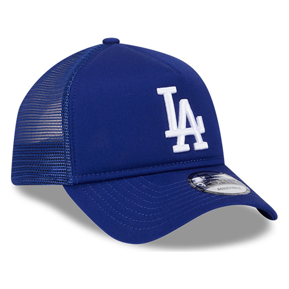 Los Angeles Dodgers Royal Blue LA Logo New Era 9FORTY A-Frame Trucker Adjustable Hat