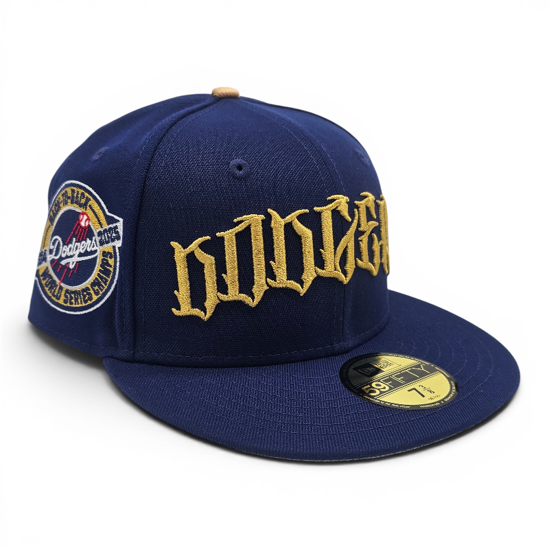 Los Angeles Dodgers Dark Royal Leon the Lab Back to Champs Patch Grey UV New Era 59FIFTY Fitted Hat