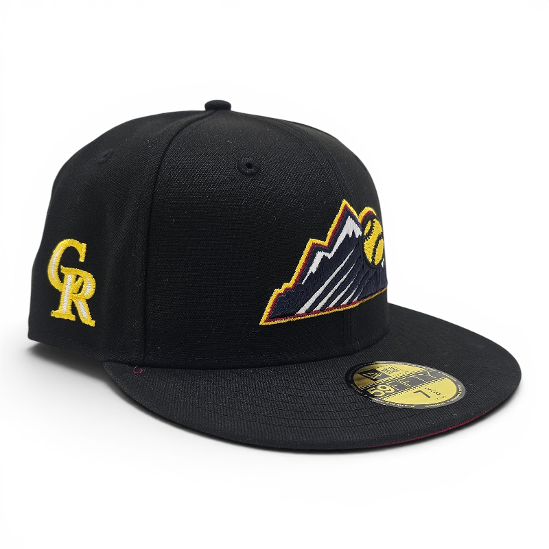 Colorado Rockies Black Leon the Lab City CR Patch Brick Red UV New Era 59FIFTY Fitted Hat