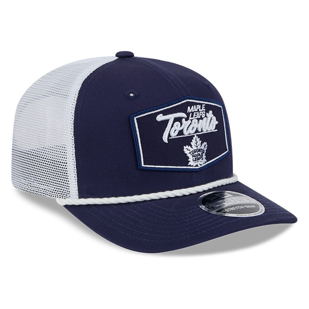 Toronto Maple Leafs Navy and White City Script New Era 9SEVENTY Stretch-Snap Hat