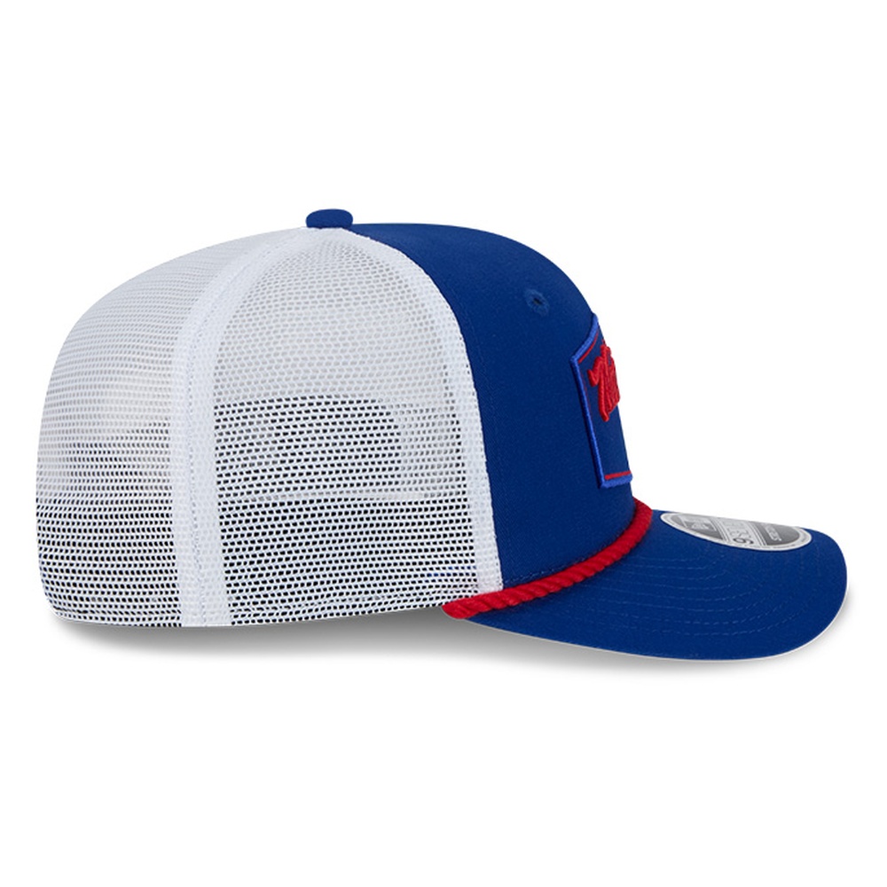 New York Rangers Royal Blue and White City Script New Era 9SEVENTY Stretch-Snap Hat