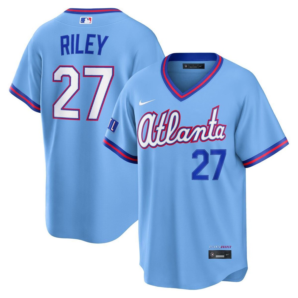 Atlanta Braves Austin Riley Light Blue Alternate Nike Stadium Player Jersey