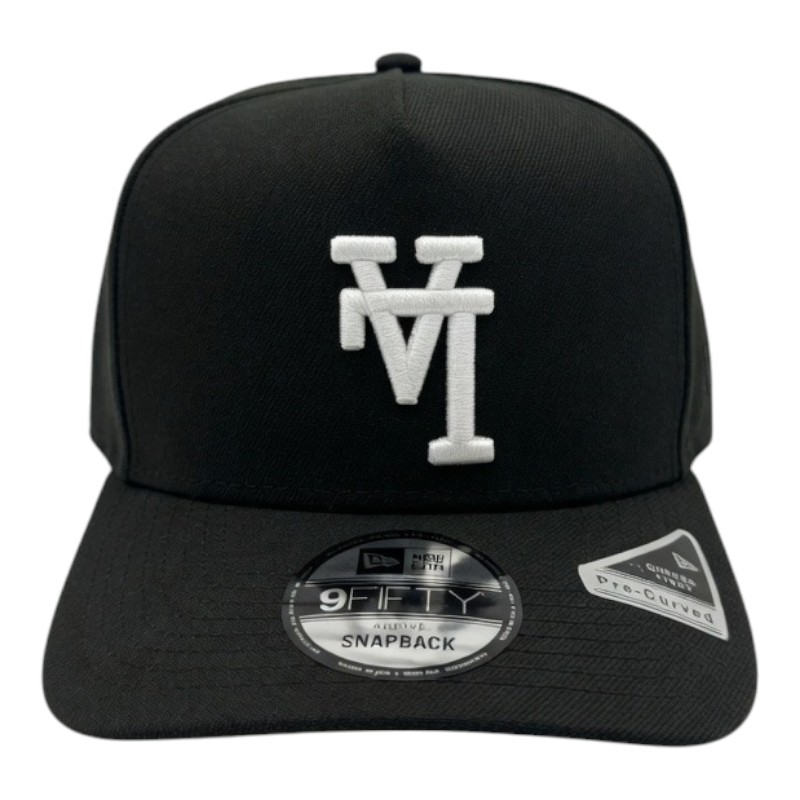 Los Angeles Dodgers White on Black Upside Down Logo Gray UV New Era 9FIFTY A-Frame Snapback Hat
