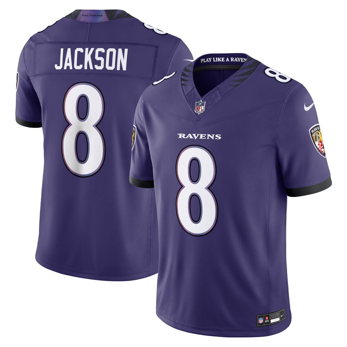 Baltimore Ravens Lamar Jackson Purple Nike Vapor F.U.S.E Stitched Limited Jersey