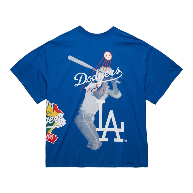 Los Angeles Dodgers Royal Blue Cooperstown Collection Logo Blast Mitchell & Ness Short Sleeve T-Shirt