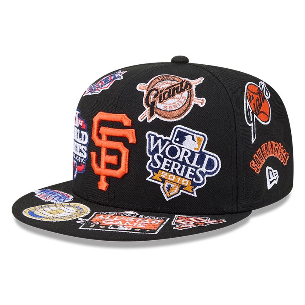 San Francisco Giants Black Patches All Over New Era 59FIFTY Fitted Hat