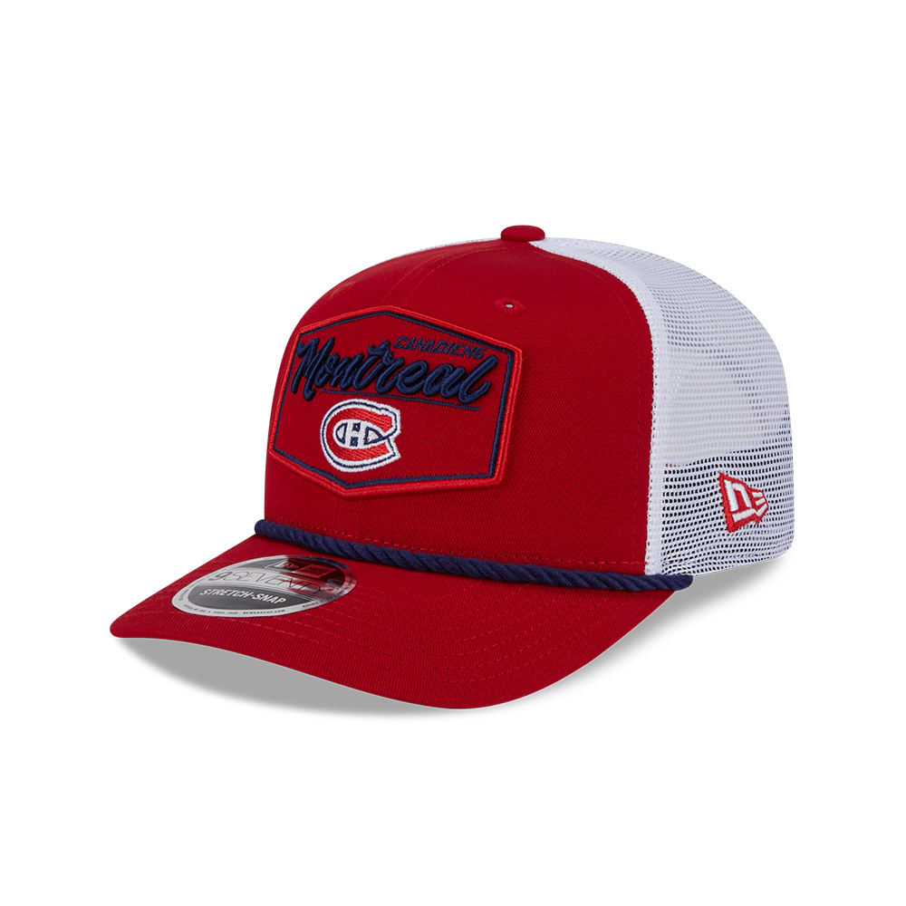 Montreal Canadiens Red and White Mesh Trucker New Era 9SEVENTY Stretch-Snap Hat