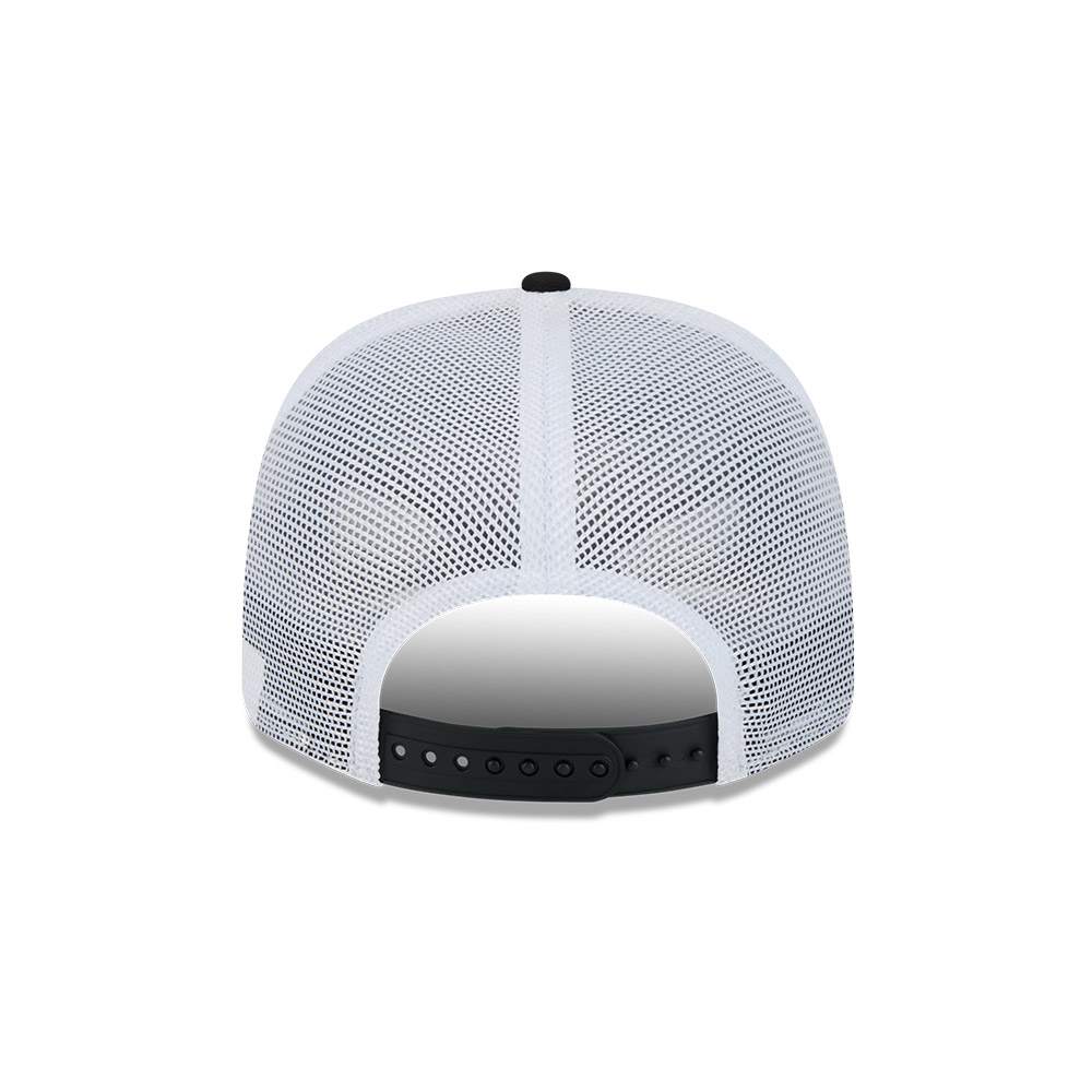Boston Bruins Black and White Mesh Trucker New Era 9SEVENTY Stretch-Snap Hat