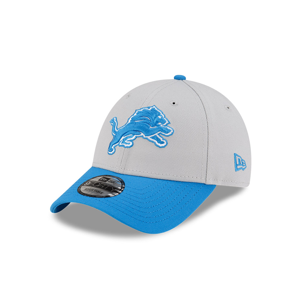 Youth Detroit Lions Gray and Blue New Era 9FORTY Adjustable Hat