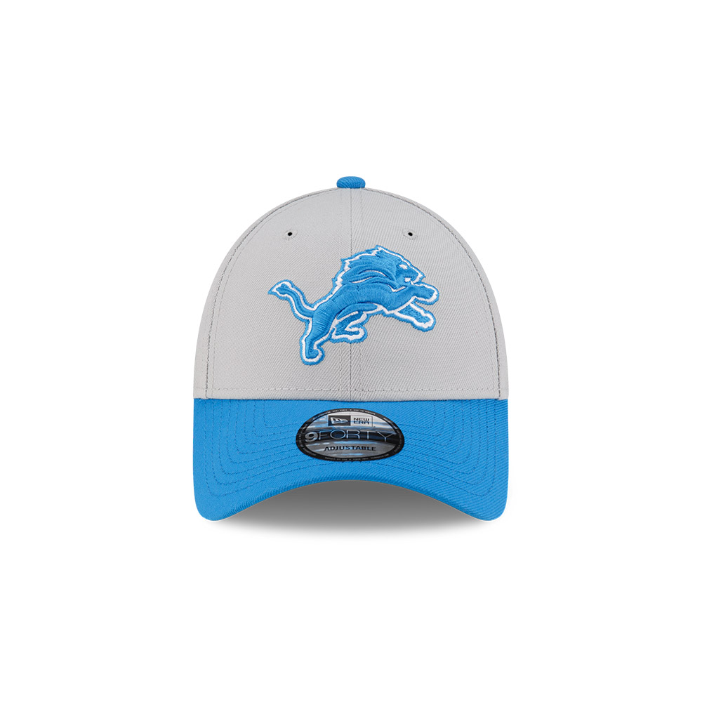 Youth Detroit Lions Gray and Blue New Era 9FORTY Adjustable Hat