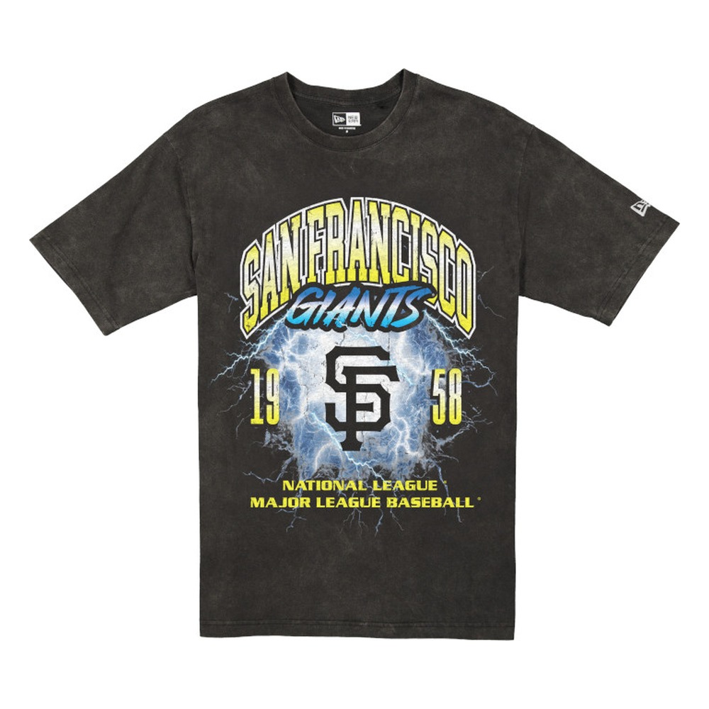 San Francisco Giants Black Lightning Storm New Era T-Shirt