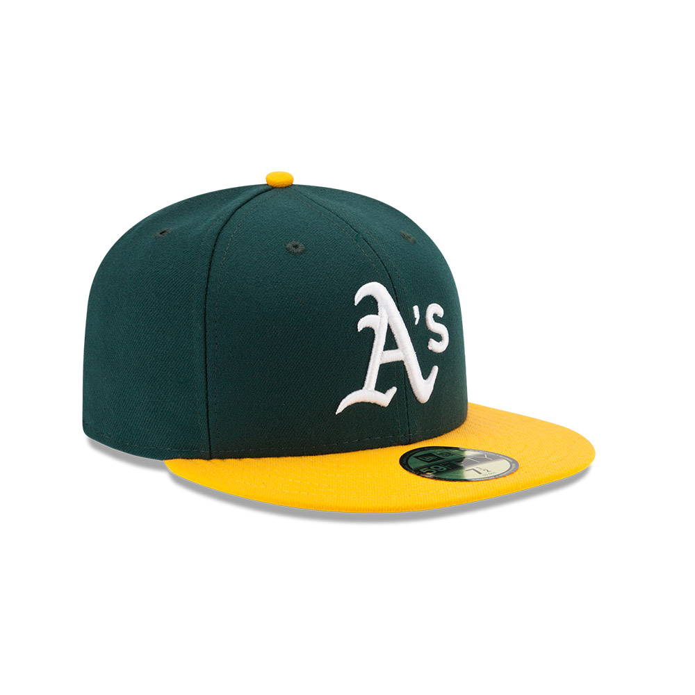 Youth Oakland Athletics Green and Yellow Authentic Collection On-Field Game New Era 59FIFTY Fitted Hat