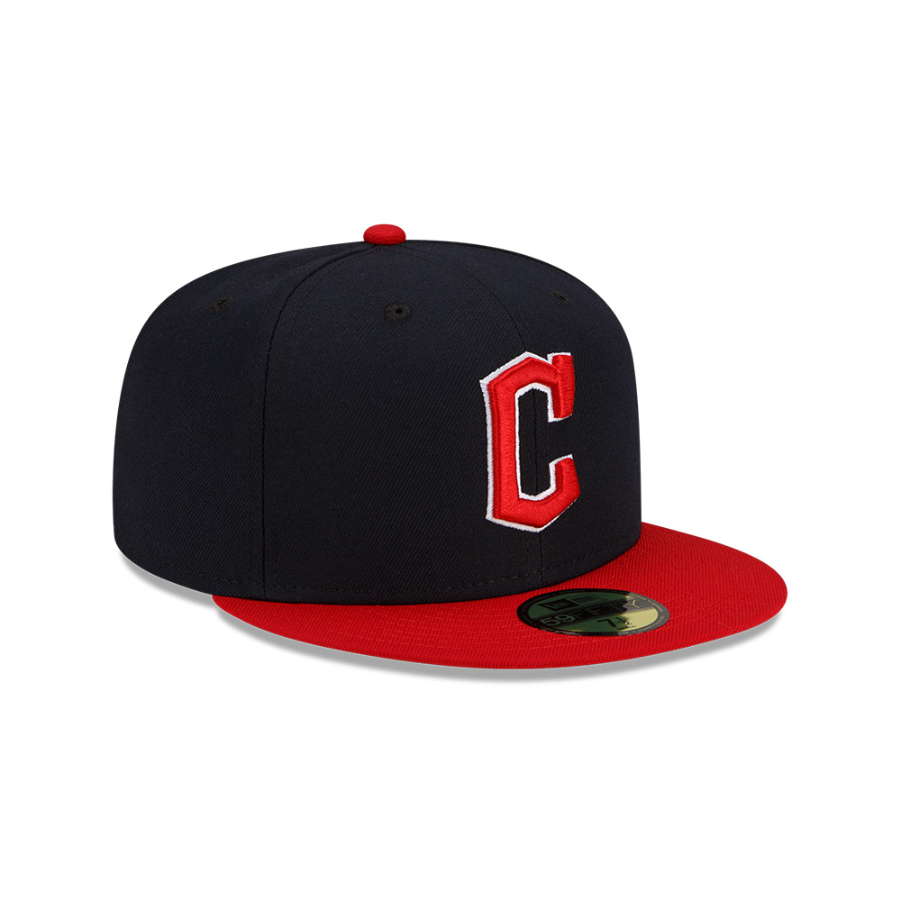Youth Cleveland Guardians Navy and Red Authentic Collection On-Field Game New Era 59FIFTY Fitted Hat