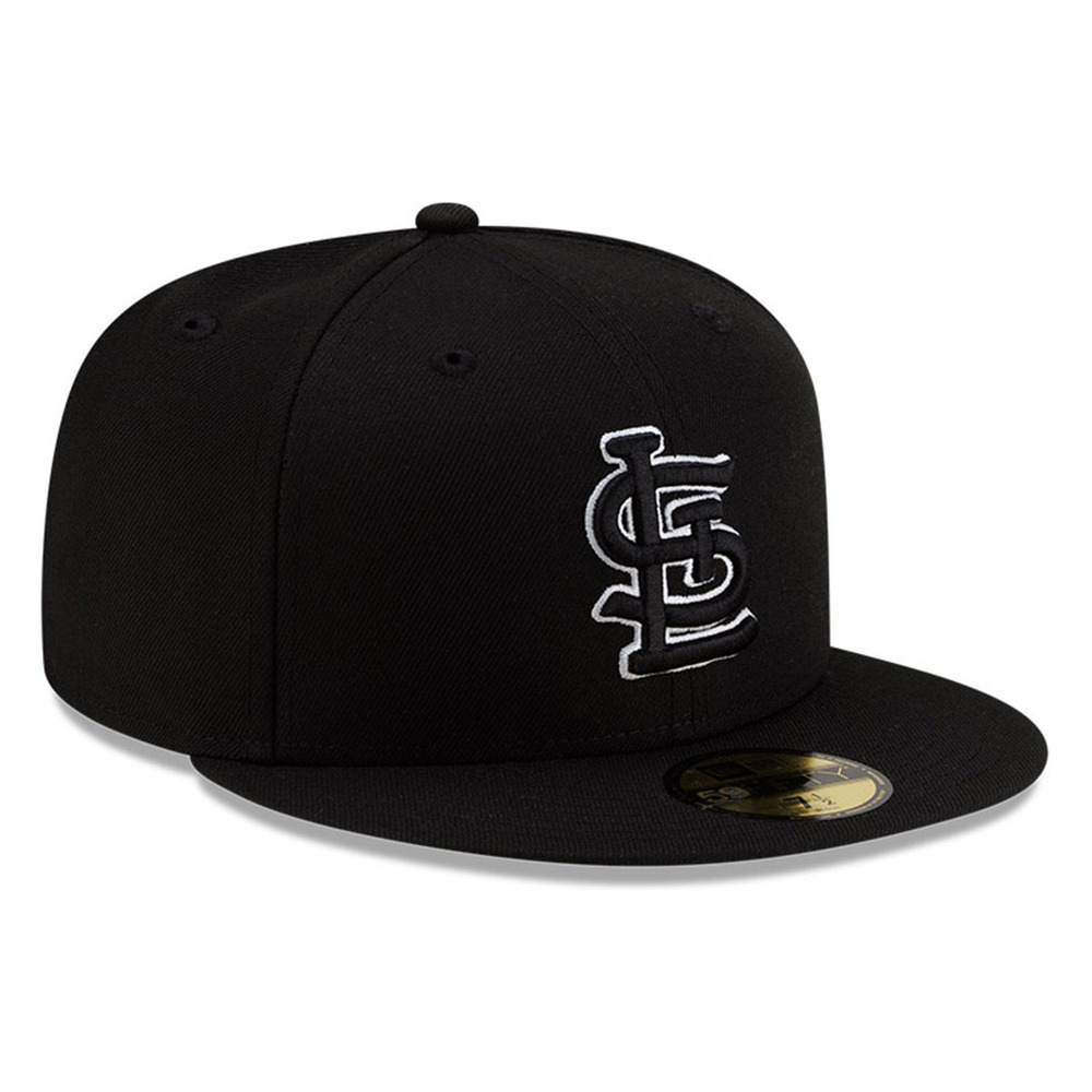 St. Louis Cardinals Black and White Basic New Era 59FIFTY Fitted Hat