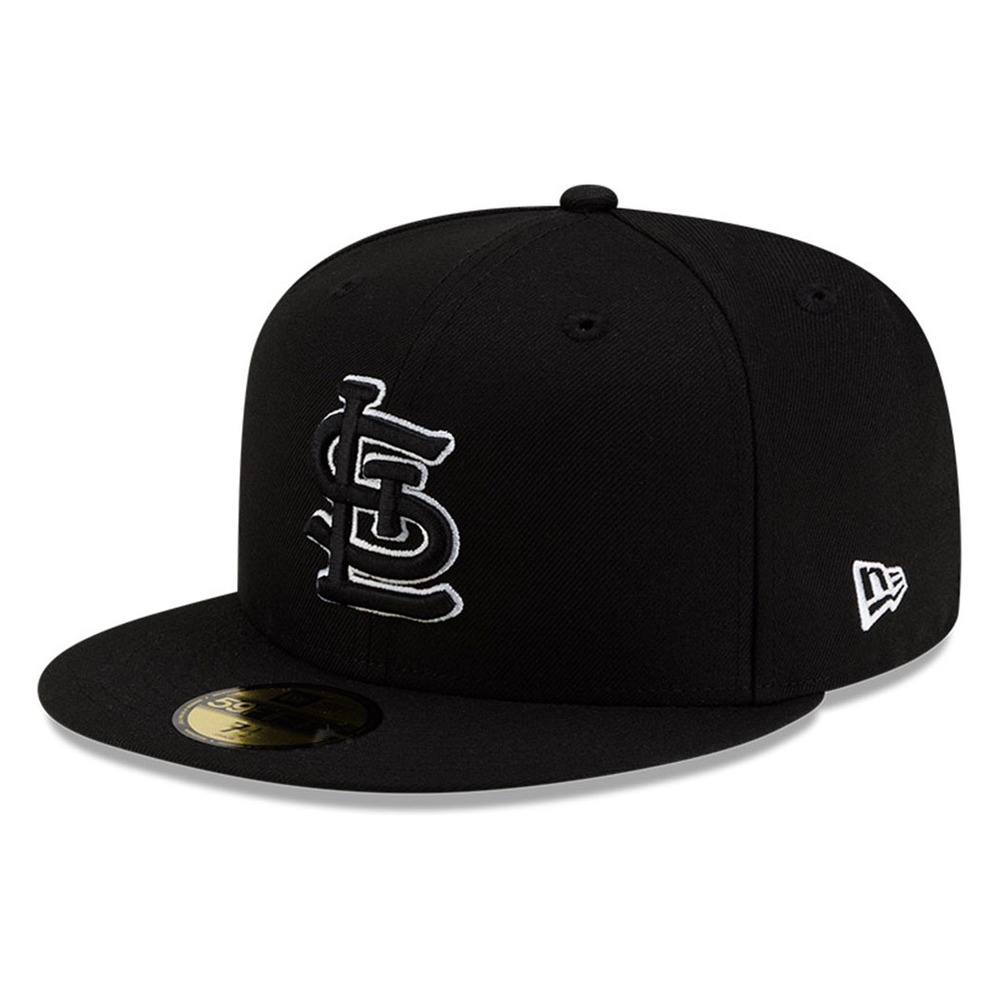 St. Louis Cardinals Black and White Basic New Era 59FIFTY Fitted Hat