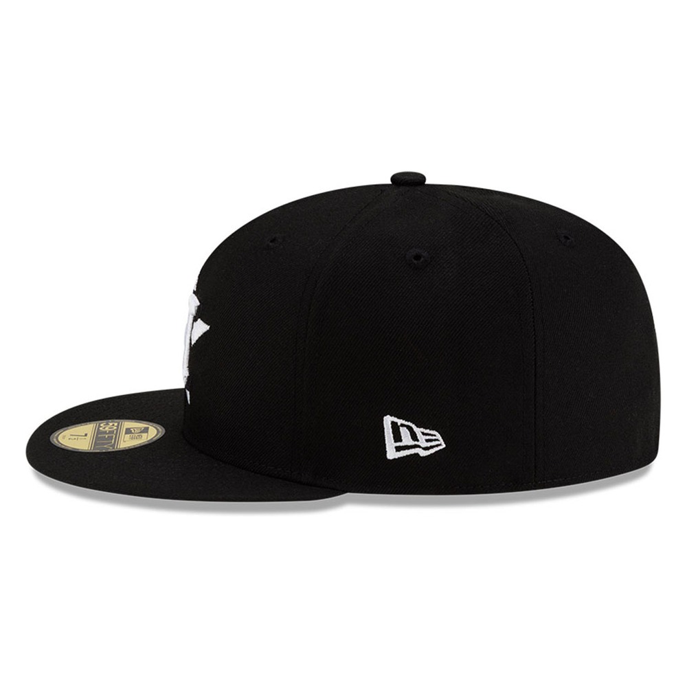 Houston Astros Black and White Basic New Era 59FIFTY Fitted Hat