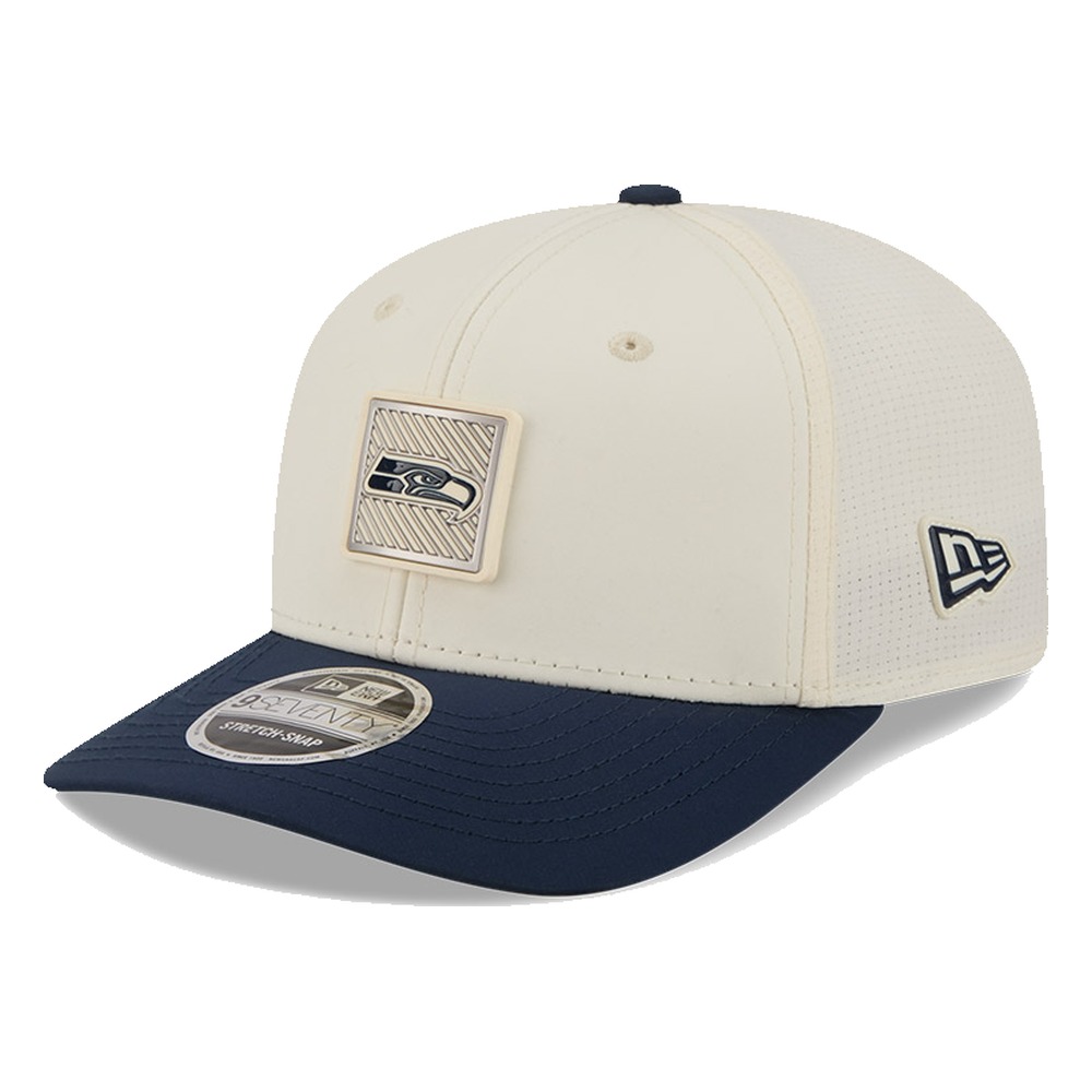 Seattle Seahawks Cream and Navy 2026 NFL Training Camp New Era 9SEVENTY Adjustable Hat