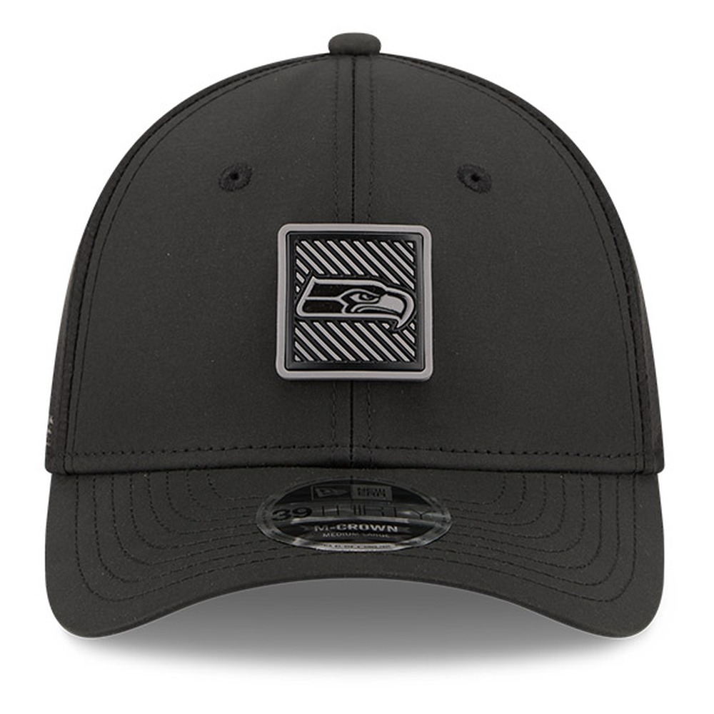 Seattle Seahawks Black 2026 NFL Training Camp New Era 39THIRTY M-Crown Flex Hat