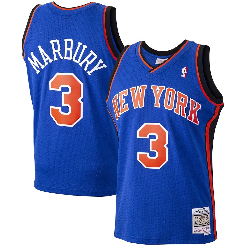 New York Knicks Stephon Marbury Royal Blue Mitchell & Ness 2005-06 Swingman Player Jersey