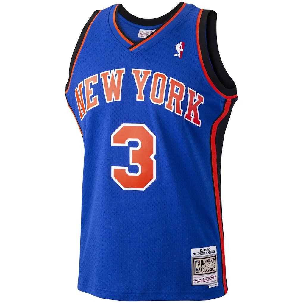 New York Knicks Stephon Marbury Royal Blue Mitchell & Ness 2005-06 Swingman Player Jersey