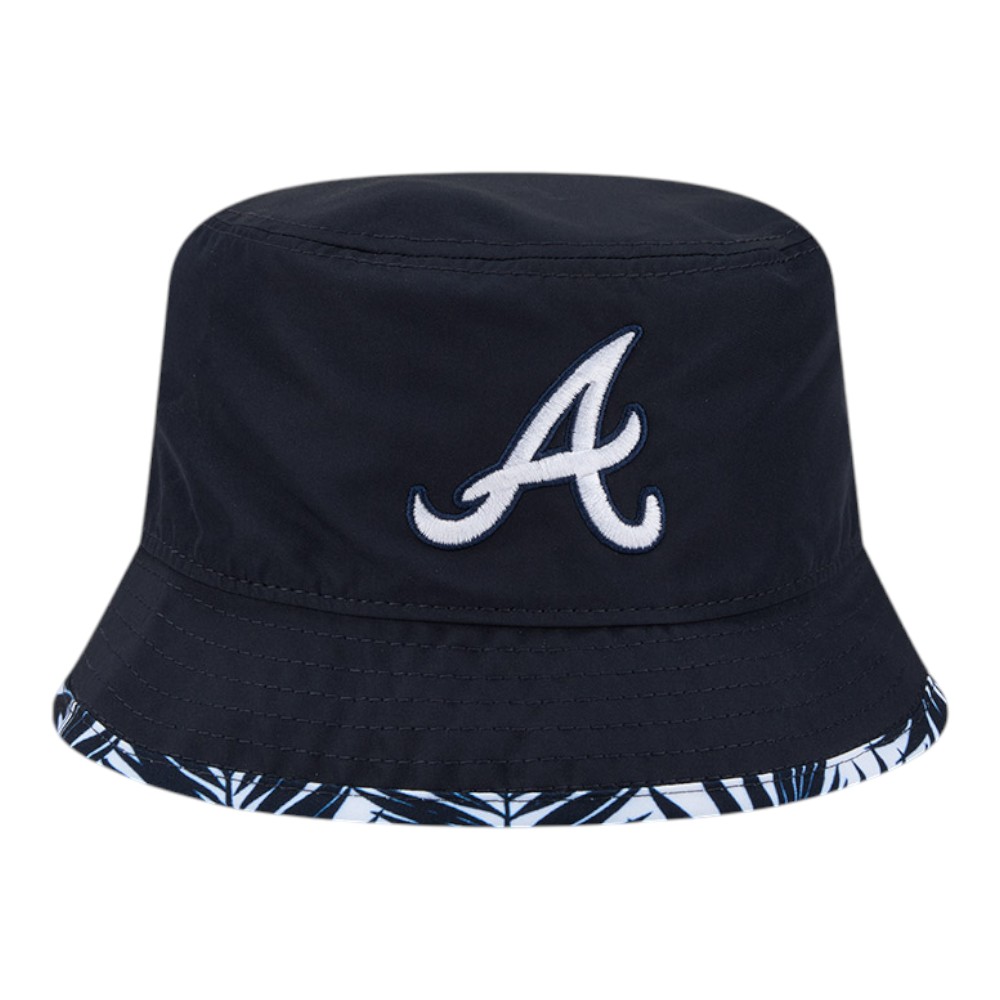 Atlanta Braves Navy Reversible New Era Adult Bucket Hat