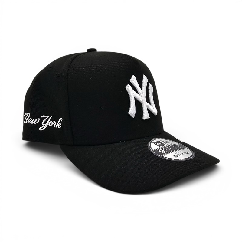 New York Yankees Navy Script Patch Leon in the Lab New Era 9FIFTY A-Frame Hat