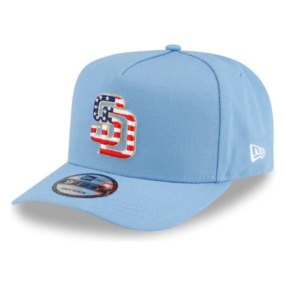San Diego Padres Sky Blue USA Logo 250th Anniversary Patch New Era 9FIFTY A-Frame Snapback Hat