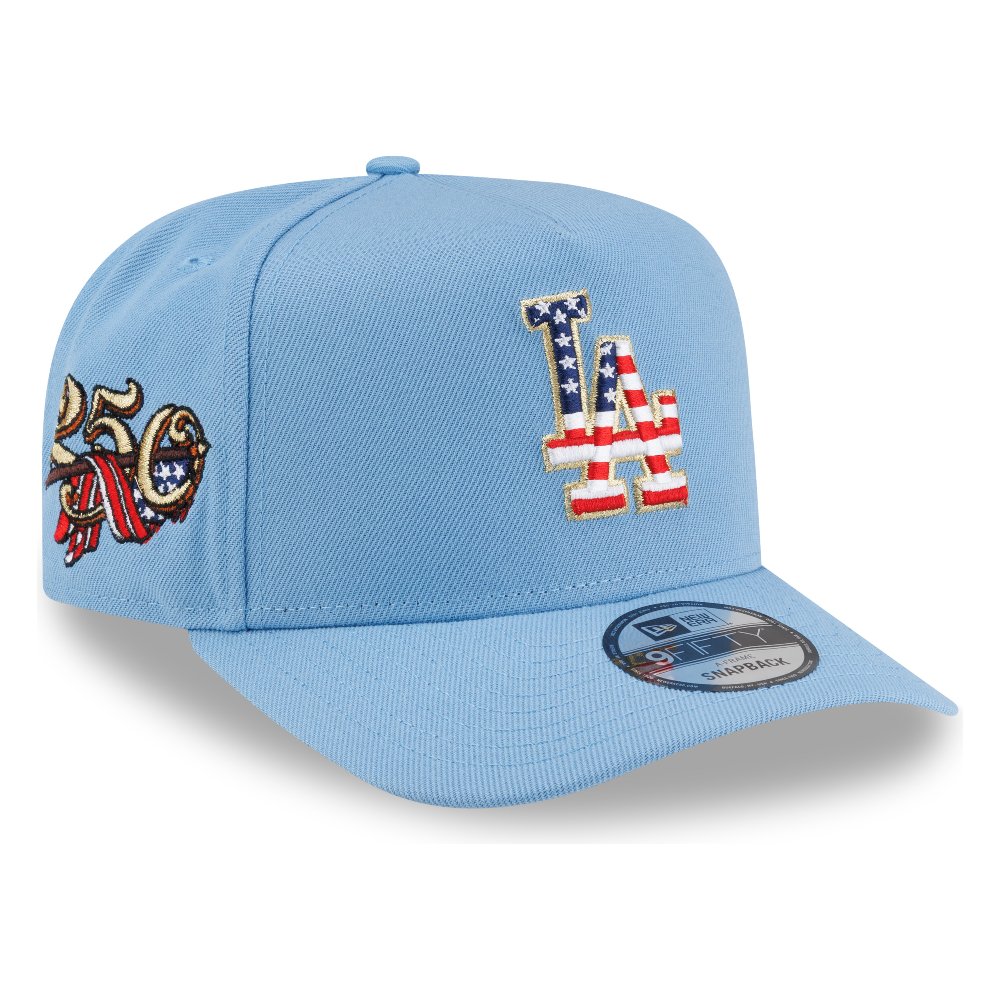 Los Angeles Dodgers Sky Blue USA Logo 250th Anniversary Patch New Era 9FIFTY A-Frame Snapback Hat