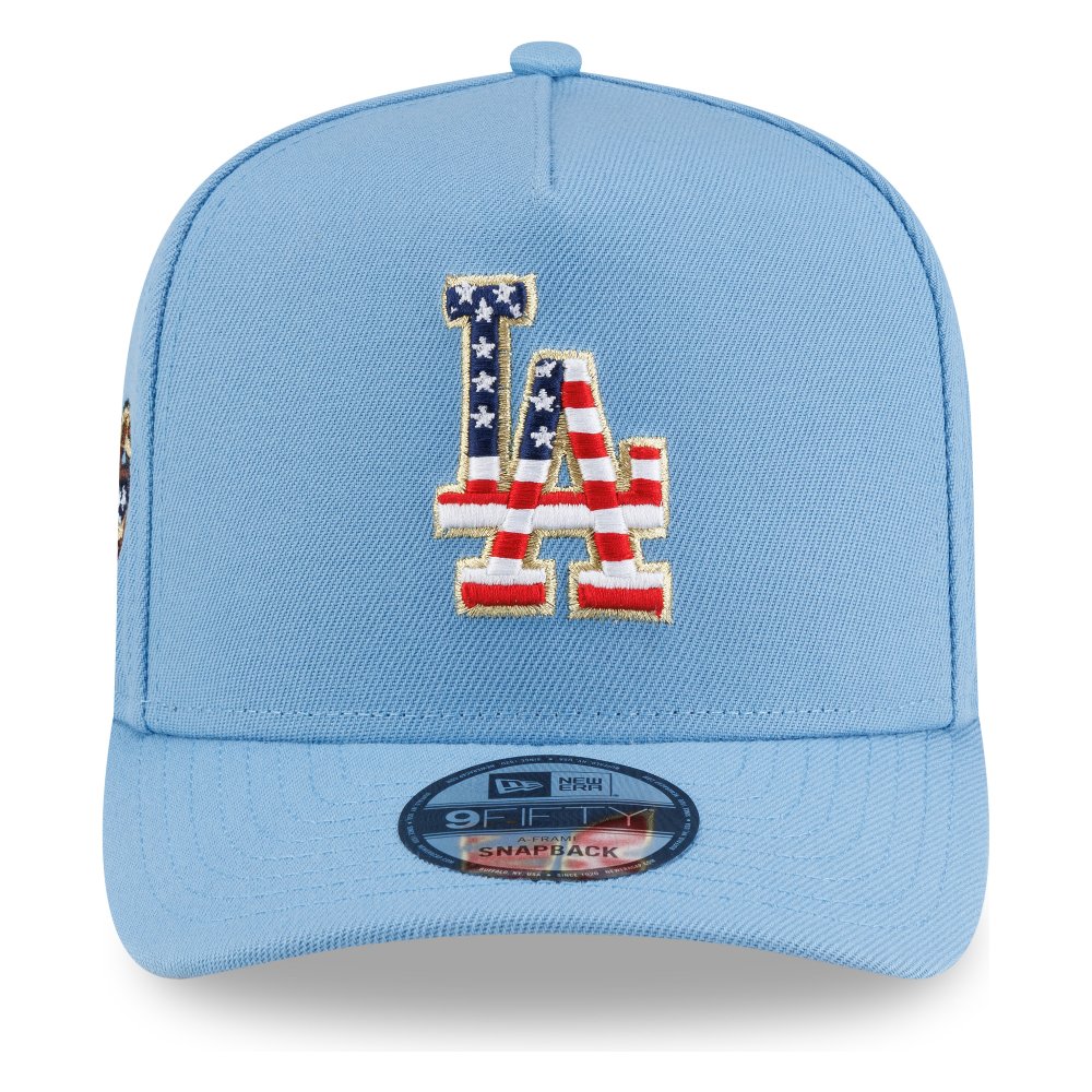 Los Angeles Dodgers Sky Blue USA Logo 250th Anniversary Patch New Era 9FIFTY A-Frame Snapback Hat