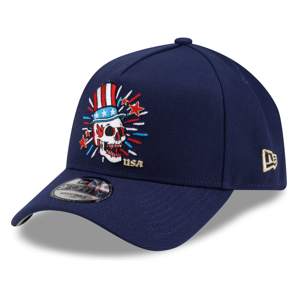 USA Navy Skull 250th Anniversary Patch New Era 9FORTY A-Frame Snapback Hat