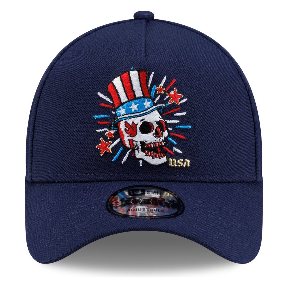 USA Navy Skull 250th Anniversary Patch New Era 9FORTY A-Frame Snapback Hat
