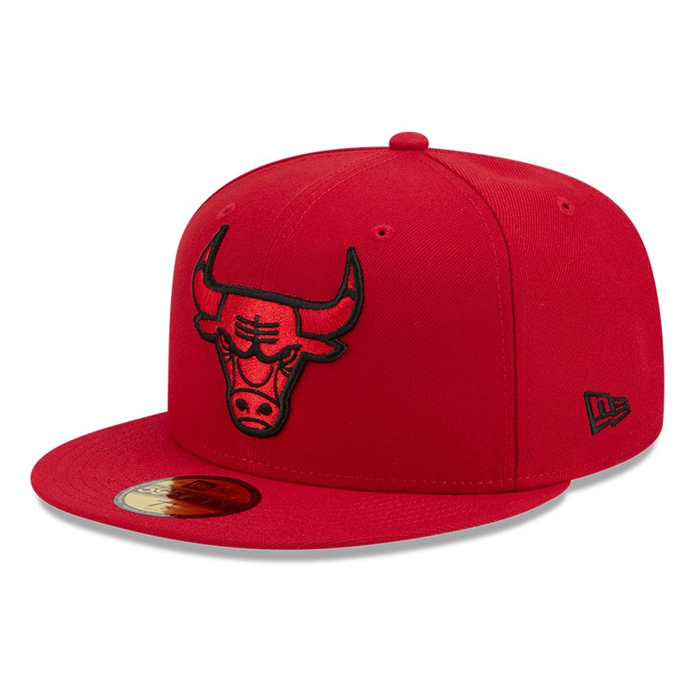 Chicago Bulls Scarlet Red and Black Basic New Era 59FIFTY Fitted Hat