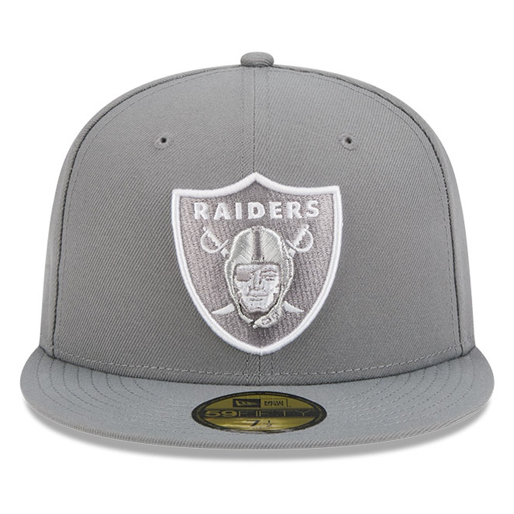 Las Vegas Raiders Medium Grey Basic New Era 59FIFTY Fitted Hat