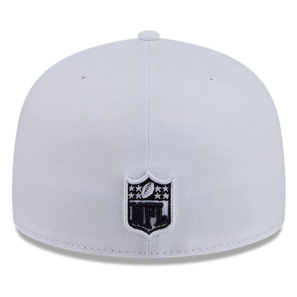 Las Vegas Raiders White and Black Basic New Era 59FIFTY Fitted Hat