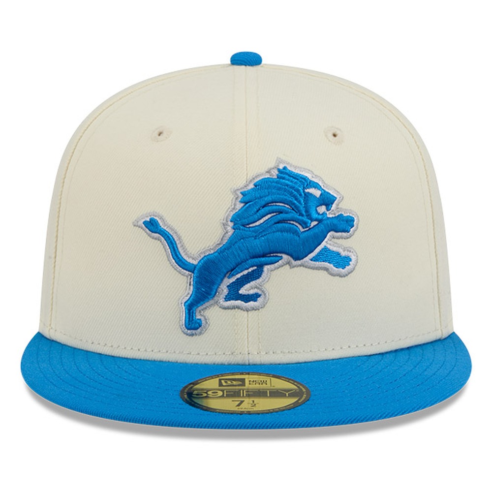 Detroit Lions Chrome White Two Tone Basic New Era 59FIFTY Fitted Hat