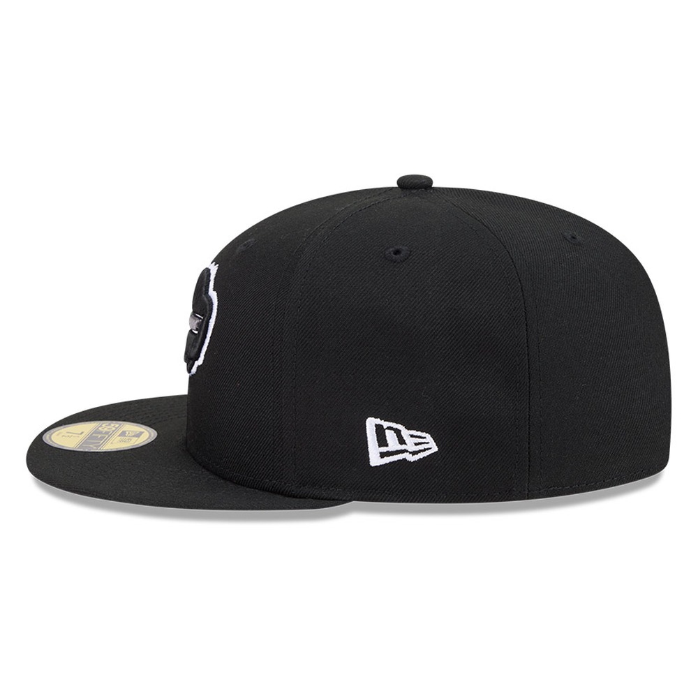 Buffalo Bills Black White Outline Basic New Era 59FIFTY Fitted Hat