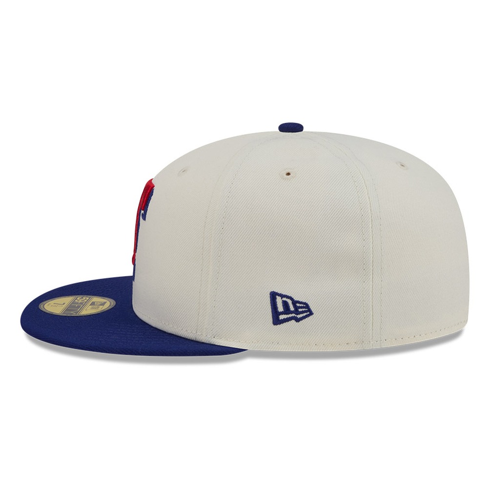 Texas Rangers Chrome White Two Tone Basic New Era 59FIFTY Fitted Hat