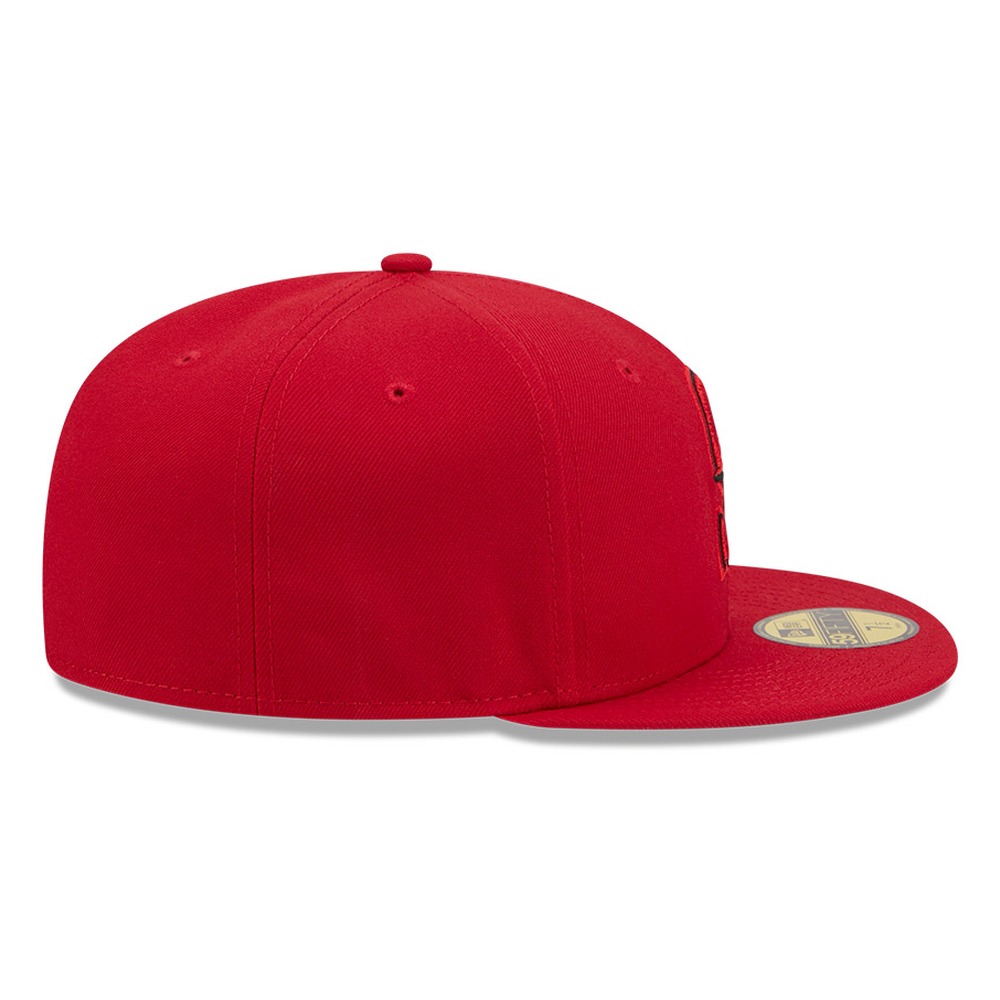 Seattle Mariners Scarlet Red and Black Basic New Era 59FIFTY Fitted Hat