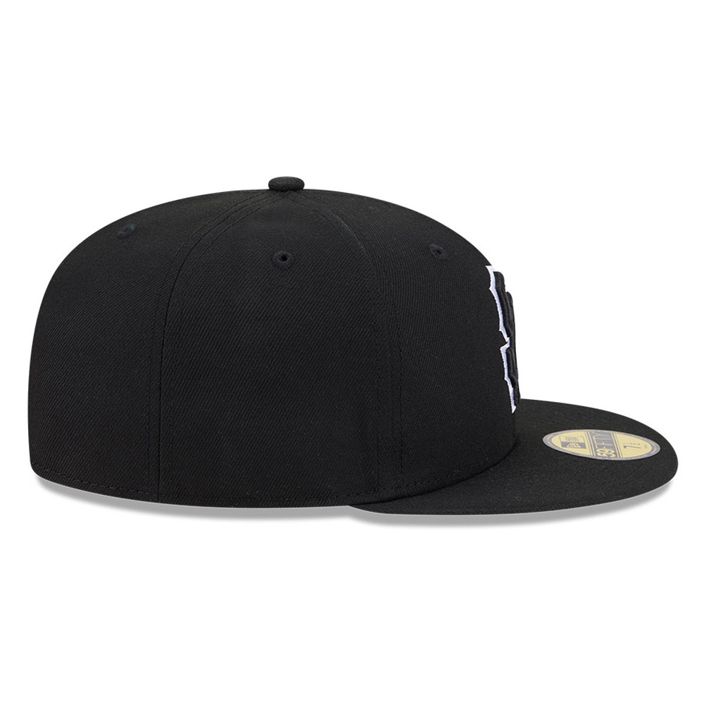 San Francisco Giants Black White Outline Basic New Era 59FIFTY Fitted Hat