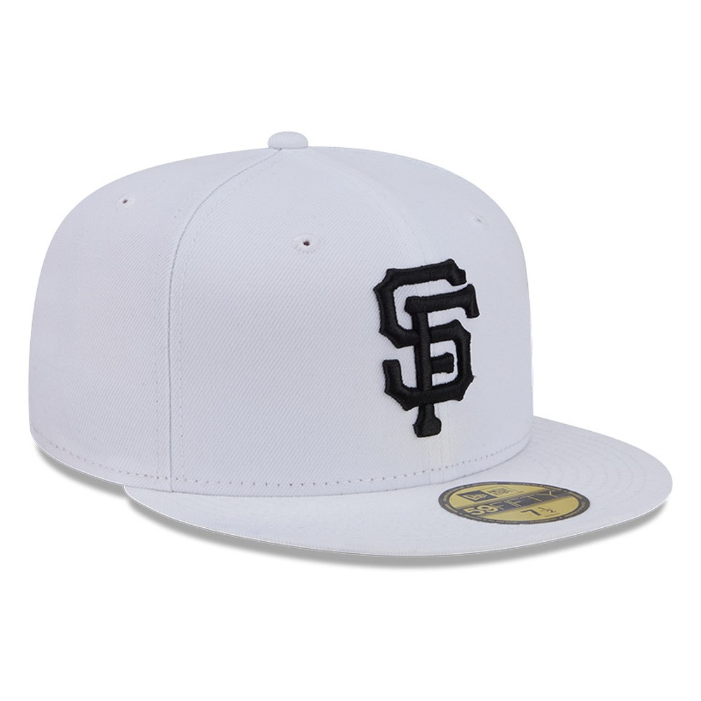 San Francisco Giants White and Black Basic New Era 59FIFTY Fitted Hat