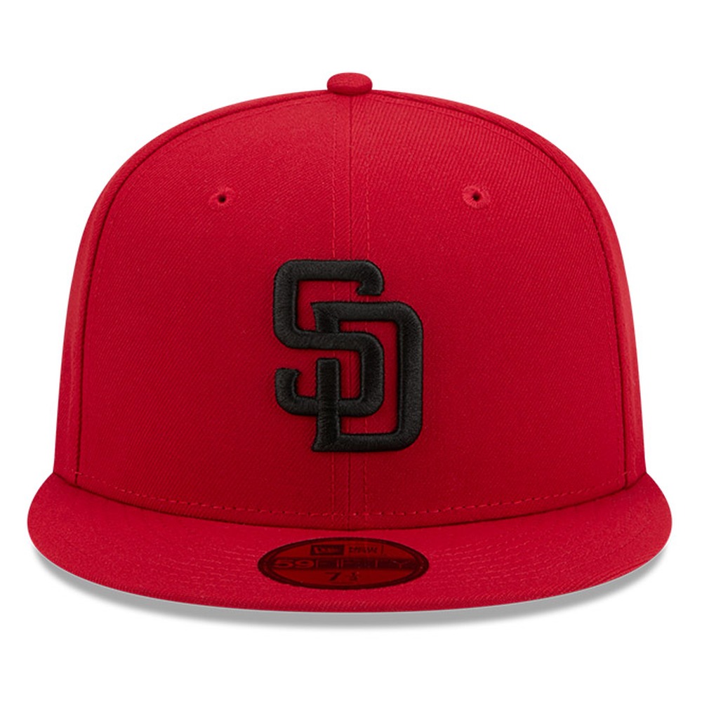 San Diego Padres Scarlet Red and Black Basic New Era 59FIFTY Fitted Hat