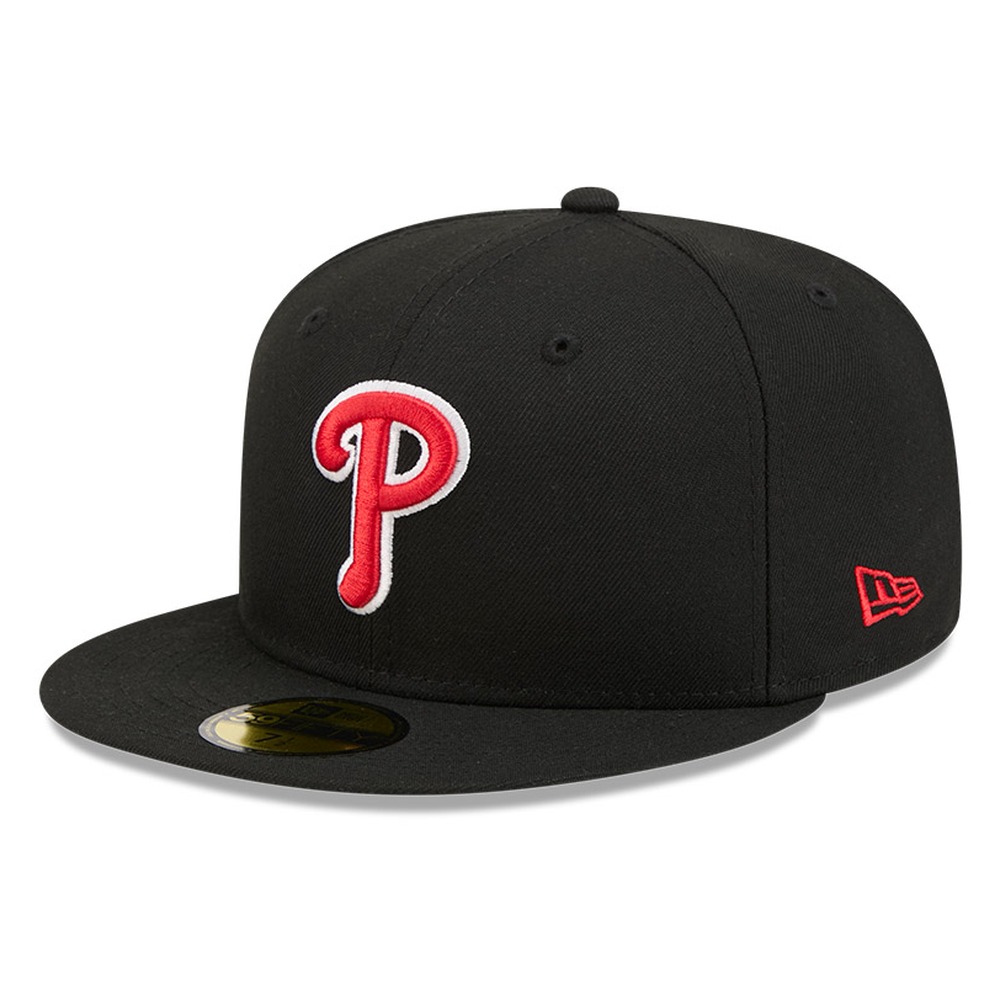 Philadelphia Phillies Black and Team Color Basic New Era 59FIFTY Fitted Hat