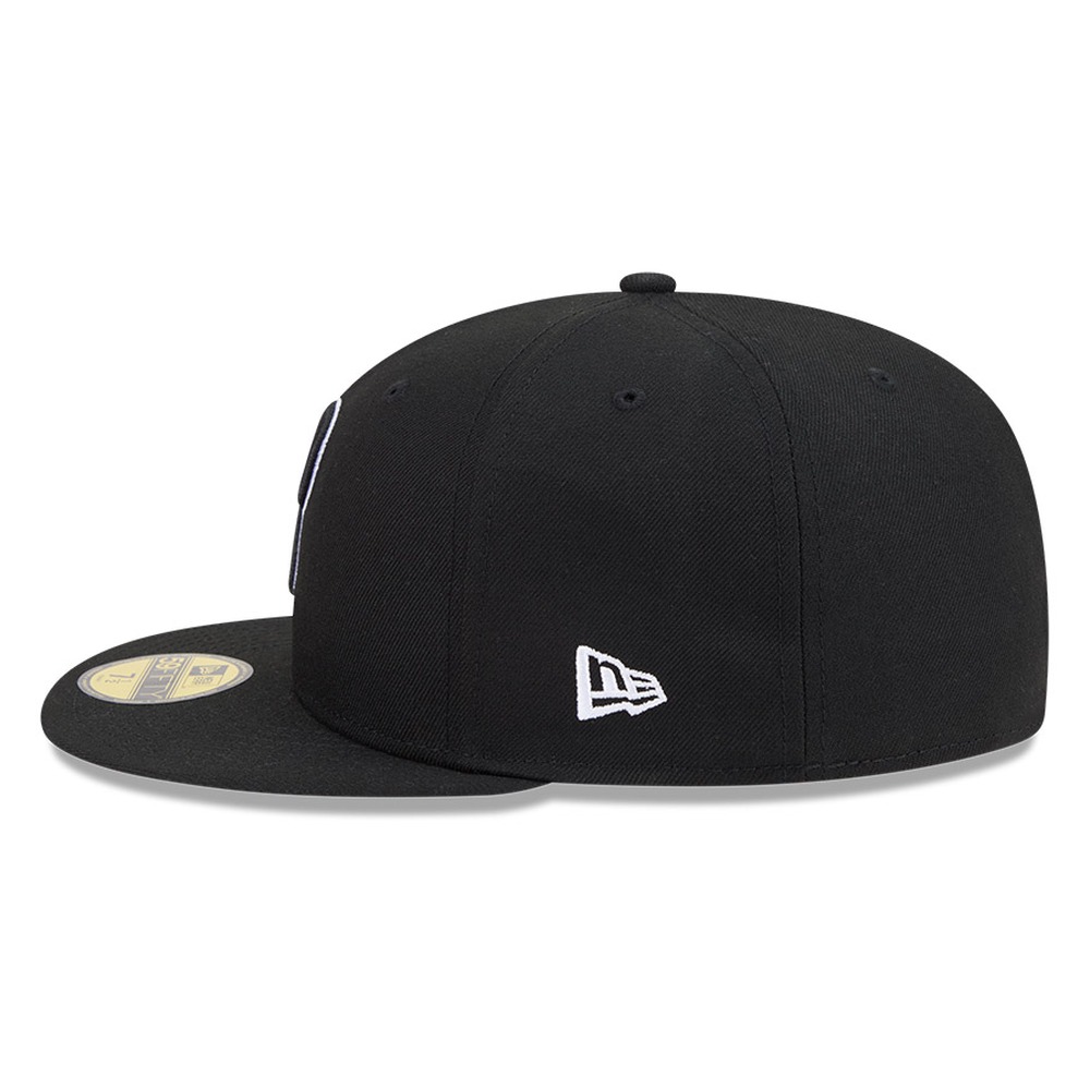 Philadelphia Phillies Black White Outline Basic New Era 59FIFTY Fitted Hat