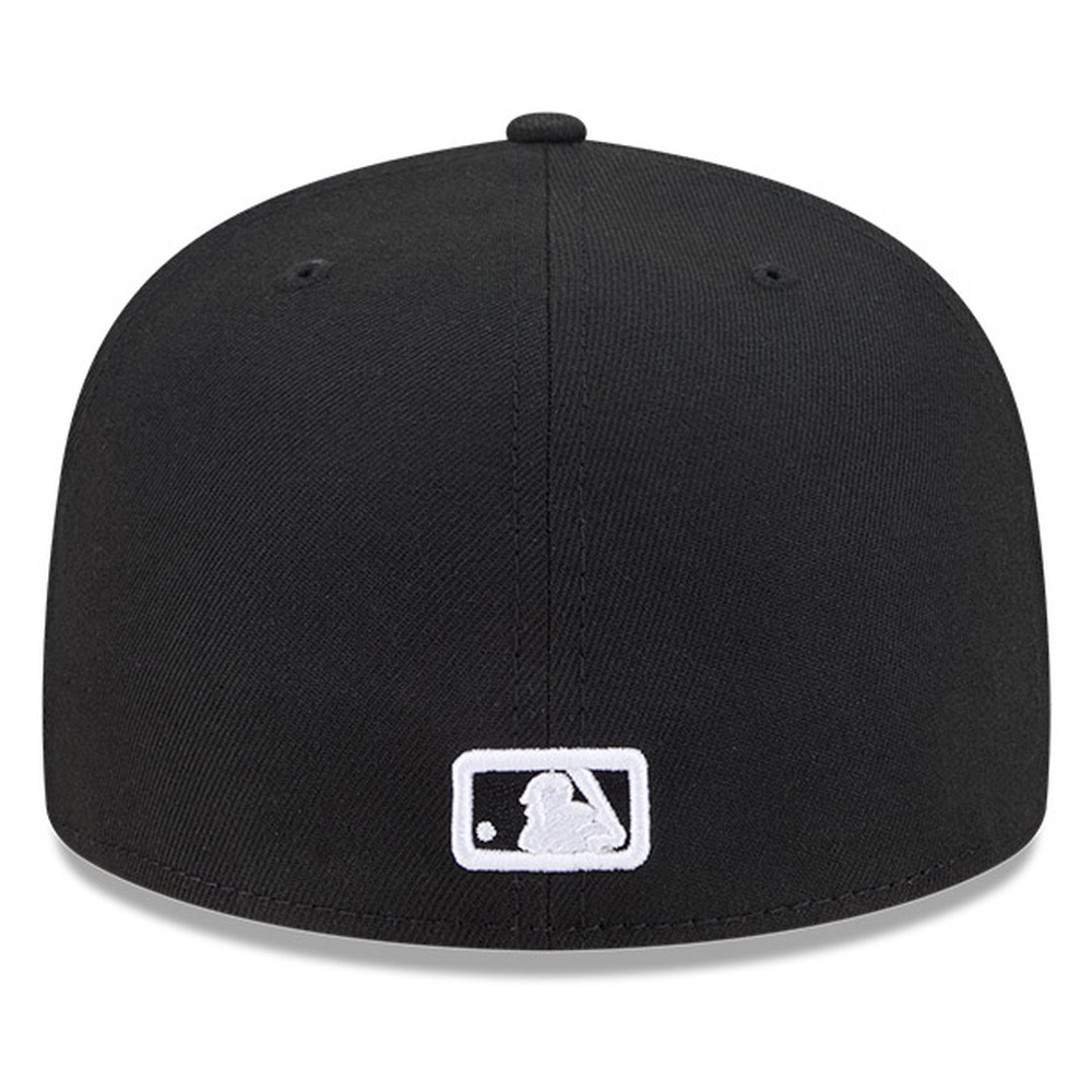 Philadelphia Phillies Black White Outline Basic New Era 59FIFTY Fitted Hat