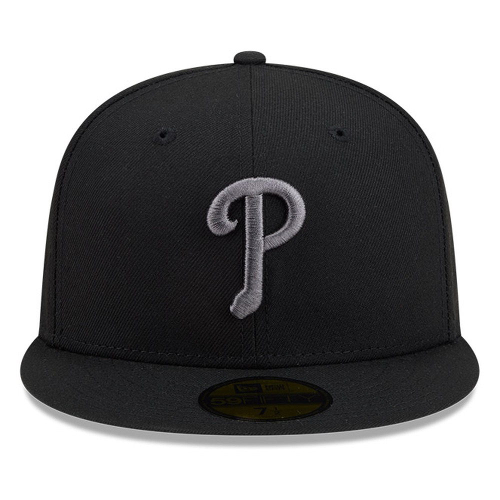Philadelphia Phillies Black and Graphite Basic New Era 59FIFTY Fitted Hat