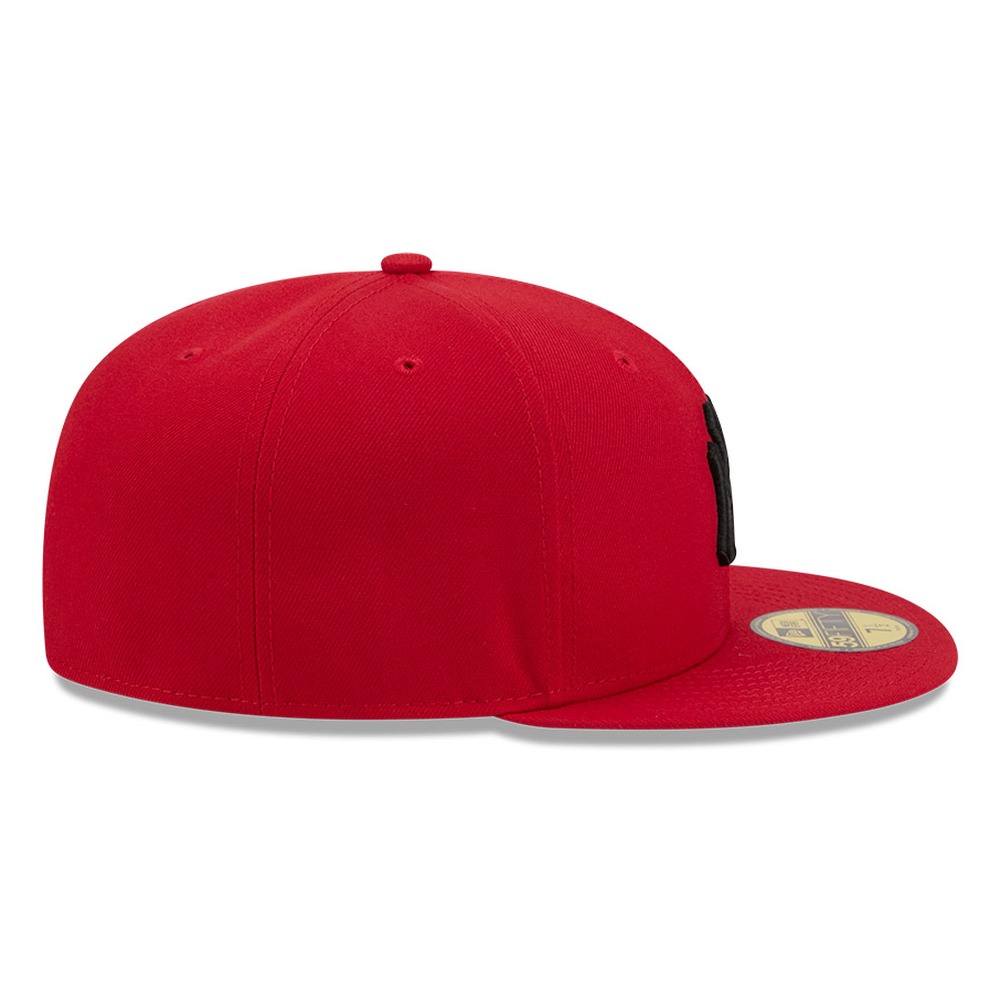 New York Yankees Scarlet Red and Black Basic Era 59FIFTY Fitted Hat