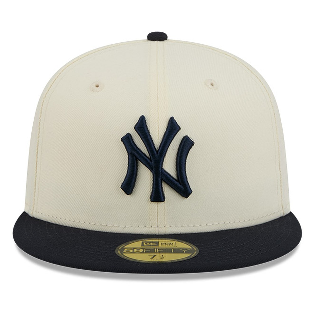New York Yankees Chrome White Two Tone Basic Era 59FIFTY Fitted Hat